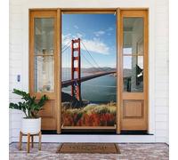 Decorazione per porta di benvenuto, striscione per porta, 180 x 80 cm, San Francisco Golden Gate Bridge Portico Banner segno foto sfondo stagionale porta d'ingresso banner da appendere per feste per