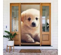 Decorazione per porta di benvenuto, striscione per porta, 180 x 80 cm, simpatico cartello per portico con cane, sfondo fotografico, stagionale, da appendere alla porta d'ingresso, per feste di festa