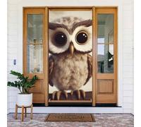 Decorazione per porta di benvenuto, striscione per porta, 180 x 80 cm, simpatico gufo portico, sfondo fotografico, sfondo stagionale, per porta d'ingresso, striscione da appendere per feste per