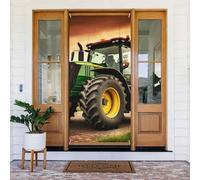 Decorazione per porta di benvenuto, striscione per porta, 180 x 80 cm, tema trattore, portico, cartello fotografico, sfondo stagionale, per porta d'ingresso, striscione da appendere per feste in