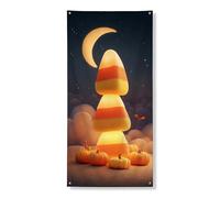 Decorazione per porta di Halloween, decorazione per porta di mais, fantasioso design autunnale per la decorazione della porta d'ingresso, forniture per festival autunnali per interni ed esterni, 91 x