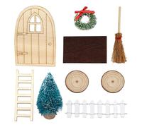 Decorazione per porta di Natale, Porte fatate per ragazza di Natale | Fate da parete in miniatura in legno da 9 pezzi - Kit artigianale per porta delle fate in legno, decorazione per porta delle fate