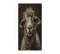 Decorazione per porta d'ingresso con immagine di testa di pecora, striscione per porta di benvenuto, grande sfondo divertente, decorazioni per appendere interni ed esterni e buoni regali di primavera