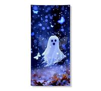 Decorazione per porta fantasma di Halloween, fantasioso blu spiriti e farfalle decorazione per porta d'ingresso, per interni ed esterni, autunno da appendere per festival, forniture per vacanze 91 x