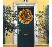 Decorazione per porta ghirlanda di eucalipto con ghirlanda rotonda autunnale