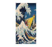 Decorazione per porta giapponese The Great Wave Off Kanagawa, striscione decorativo, da appendere, per portico anteriore, decorazioni per interni ed esterni, 180 x 89 cm