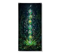 Decorazione per porta magica floreale, design fantasioso con fiori verdi per interni ed esterni, decorazione per la casa, festival stagionali e vacanze, 91 x 183 cm