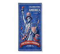 Decorazione per porta patriottica, con stelle rosse e bianche, decorazione per porta d'ingresso, per interni ed esterni, ideale per le vacanze e il giorno dell'indipendenza, 91 x 183 cm