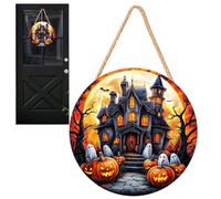 Decorazione per porte di Halloween 2D in legno, pannello porta di Halloween, pirata Capitan Haunted House White Ghost Pumpkin Decor per l'autunno Festival Party Halway Gothic Wedding Gate