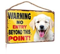 Decorazione per portico anteriore con scritta "No Entry - Keep Out Beyond This Point!", divertente cartello per porta dell'ufficio (15 x 28 cm)