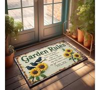 Decorazione per portico anteriore della fattoria Regole rilassanti del giardino: respira, leggi, sorseggia, pisolino, ripetizione! Zerbino decorativo per la casa per la casa per uomo (40 x 60 cm)