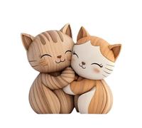Decorazione per Scrivania Gatto | Decorazione per la Casa Divertente Insegna 2D Coppia di Gatti - Scrivania Animali per Librerie Mensole Cameretta Ingresso Compleanno Natale Regalo Amanti