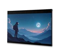 Decorazione per soggiorno con astronauta solitario che guarda un paesaggio surreale al chiaro di luna. Tela decorativa per bagno, sala da pranzo (40 x 60 cm)