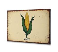 Decorazione per soggiorno con illustrazione di un orecchio di grano con la parola "mais" sotto di essa. Tela decorativa decorativa pasquale decorazione artistica da parete per bagno (20 x 30 cm)