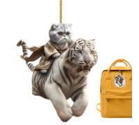 Decorazione per specchietto retrovisore a forma di gatto, in acrilico 2D, realistico, accessorio da appendere per auto, SUV, camion, zaino, maniglia della porta, casa o albero