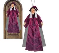 Decorazione per streghe di Halloween per esterni, strega pensile terrificante con occhi luminosi per esterni, accessori di terrore per veranda giardino casa festa stanza fuga casa incantata