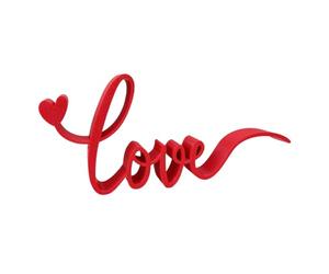Decorazione per targhetta d'amore, di lettere rosse in legno, romantica decorazione da tavolo 3D, decorazione per la casa, camera da , ufficio, hotel, festa, San , festa