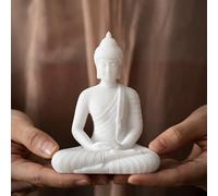 Decorazione per tè in stile bianco marmo a forma di bodhisattva, adatta per acquario, scrivania dell'ufficio, cortile e spazio per il tè, nel migliore stile cinese contemporaneo, regalo ideale Tagli U