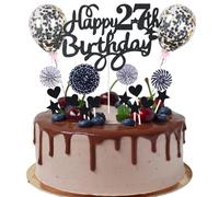 Decorazione per Torta 27 Anni - Topper per Compleanno Uomo Donna - 27esimo Buon Compleanno