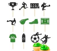 Decorazione Per Torta A Tema Calcio 2D Forniture Feste Sportive | 12 Pezzi Topper Cupcake Calcio Per Scuola Giochi Celebrazioni Eventi Compleanno