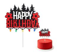 Decorazione per Torta a Tema Strano, Decorazione Cupcake Capovolta in Carta Glitterata Decorazioni Feste a Tema Strano e Spettrale per Torte di Compleanno e Halloween