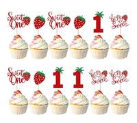 Decorazione per torta alla fragola, Glitter rossi a tema frutta fragola cupcake plettri per l'estate dolce frutta bambini feste di compleanno decorazioni per torte