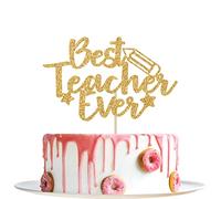 Decorazione per torta con glitter dorati, per insegnanti di sempre, ci vuole un grande cuore per modellare piccole menti, compleanno per insegnanti, decorazioni per feste di benvenuto a scuola