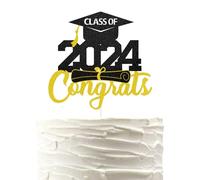 Decorazione per torta con glitter oro e nero el 2021, congratulazioni 2021 decorazioni per feste di laurea, diploma di scuola superiore, certificato di laurea universitaria decorazione per