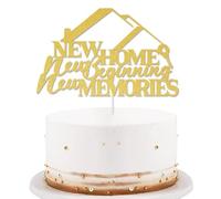 Decorazione per torta con scritta "Home Sweet Home", con glitter dorati, decorazione per torta di benvenuto a casa, decorazione per feste in famiglia