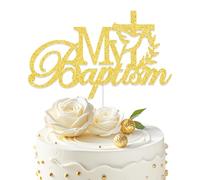 Decorazione per torta con scritta "My Baptism", decorazione per la prima comunione, per baby shower, forniture per feste di battesimo con scritta "On Your Cresima Battesimo", decorazioni per torte