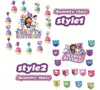 Decorazione per torta di Gabby's Dollhouse, decorazione per cupcake, decorazione per compleanno di Gabby's Dollhouse, forniture per feste a tema Gabby's Dollhouse, decorazione per compleanno di Gabby'