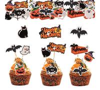 Decorazione per Torta Di Halloween 100 Pezzi Zucche Cake Topper Cupcake Topper
