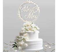 Decorazione per torta di matrimonio, 1 pezzo, Mr Mrs Cake Topper in legno e 40 pezzi, decorazione da tavolo, Mr & Mrs, decorazione per torta nuziale, decorazione per matrimonio