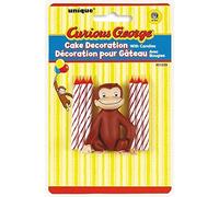 Decorazione per torta e candeline, 6 pezzi, Curious George (etichetta in lingua italiana non garantita)