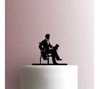 Decorazione per torta in acrilico, motivo Abraham Lincoln on Chair - Larghezza 17,8 cm, colore: Viola