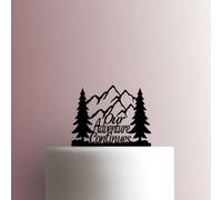 Decorazione per torta in acrilico, motivo "Mountains Our Adventure Continues", larghezza 20,3 cm, colore: viola
