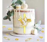 Decorazione per torta per comunione, battesimo, decorazione per torta, 51 pezzi, decorazione per comunione, decorazione per torta a forma di croce, per matrimonio, compleanno, festa, religiosa