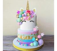 Decorazione per Torta Unicorno, 38 Pezzi Toppers per Torta Unicorno,Decorazione Torta Compleanno Ragazze, Unicorno Cake Topper per Bambini Compleanno Festa di Decorazione, Baby Shower