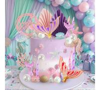 decorazione per torte a sirena sotto il mare decorazione della torta | decorazione per torte a sirena sotto il mare decorazione della torta con mare topper topper sirene