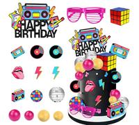 Decorazione per torte da discoteca, Decorazioni per torte hip hop retrò, Disco Ball Per Decorazione Degli, Decorazioni per torte anni '80-'90, per compleanno, carnevale, feste (A)