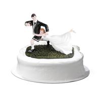 Decorazione per Torte di Matrimonio,Decorazione Sposi Corda Cake Topper,Statuina di Coppia Decorazione per Torta Nuziale con Figurina di Matrimonio Rugby Love per Decorazione di Torta Nuziale