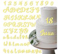 Decorazione per torte, lettere dorate e acriliche, 64 pezzi, lettere a specchio per torte, numeri 0-9 e A-Z, lettere maiuscole, set di lettere minuscole, decorazione per compleanno