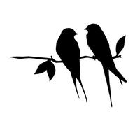 Decorazione per uccelli in metallo,in ferro battuto nero sulla siluetta del giardino degli animali del ramo | Decorazione giardino della siluetta