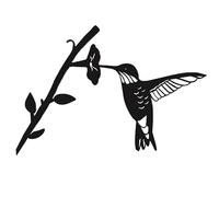 Decorazione per uccelli in metallo,in ferro battuto nero sulla siluetta del giardino degli animali del ramo | Decorazione giardino della siluetta