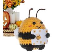 Decorazione per ufficio con gancio positivo - Bambola motivante a forma di zucca e ape | Creazione fatta a mano per comodino, biblioteca o spazio di lavoro | Oggetto ispiratore per l'atmosfera