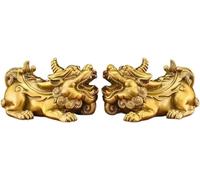Decorazione per Ufficio con Scultura, 1 Paio di Ornamenti in Rame Che attraggono la ricchezza, Decorazioni per Ingresso del Soggiorno della casa di Città Feng Shui (S)