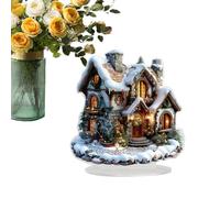 Decorazione per ufficio in acrilico piatto - Slitta di Babbo Natale in acrilico decorativo - Moneta amante artistico invernale senza supporto per adolescenti e adulti