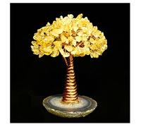 Decorazione per Ufficio, ricchezza, Fortuna, Statua della Fortuna Feng Shui, Albero di Gemme di Cristallo, guarigione Naturale, citrino, Gemma della Fortuna, Albero, Base in Agata Naturale,