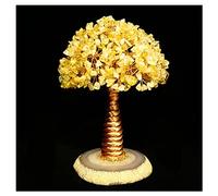 Decorazione per Ufficio, ricchezza, Fortuna, Statua della Fortuna Feng Shui, Albero di Gemme di Cristallo, guarigione Naturale, citrino, Gemma della Fortuna, Albero, Base in Agata Naturale,