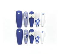 Decorazione per unghie con diamanti finti a forma di colomba, per matrimonio, fatta a mano, rimovibile, colore blu, taglia XS